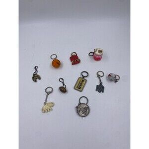 Lot of 10 Mixed Vintage Keyrings Disney, Mobil 1, Felt Pumpkin, Football
